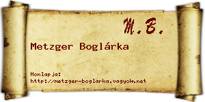 Metzger Boglárka névjegykártya